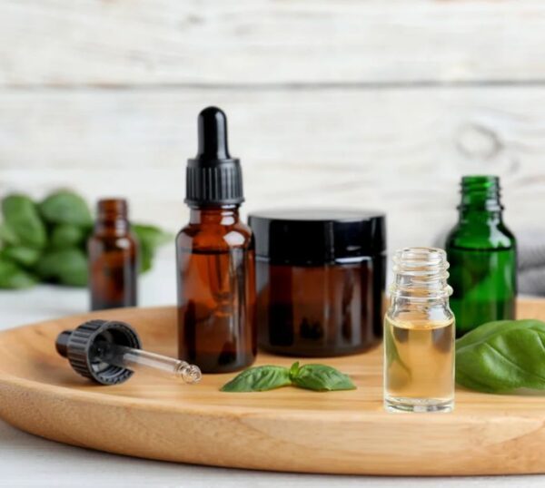 Aromatherapy essential oil bottles